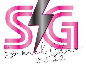 So Much Glam Lightning Bolt Bat Mitzvah Logo