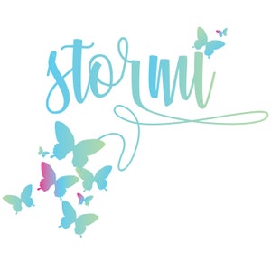 Butterfly Ombre Bat Mitzvah Logo