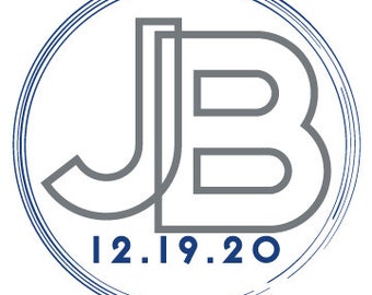 Monogram Initials Bar and Bat Mitzvah Logo