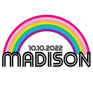 Rainbow Aviator Nation Style Bat Mitzvah Logo