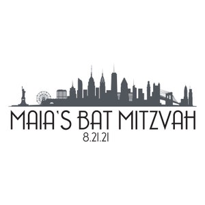 New York City Skyline Bat and Bar Mitzvah Logo