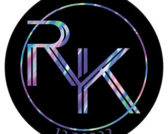 Iridescent Monogram Bar & Bat Mitzvah Logo