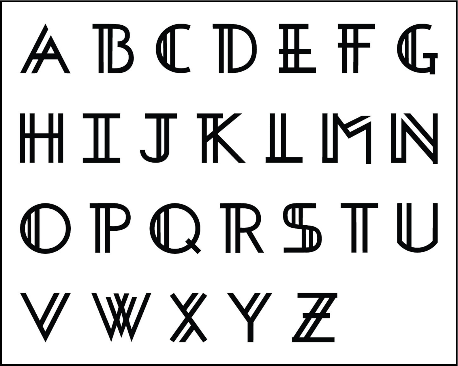 Art Deco Monogram Font Side Letters Are By My XXX Hot Girl