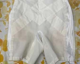 Vintage 50er Jahre Gossard Gesteppte Weiß Hohe Taille Unterhose Wäsche klein
