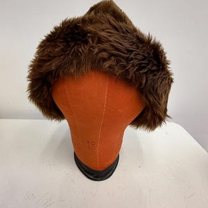 Vintage Tuscan Italian Brown Shearling Hat, Dyed Tuscan Lamb