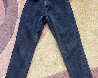 Jaren 90 Y2K Urban Pipeline UP distressed zwarte denim jeans met rechte pijpen, maat 30x30