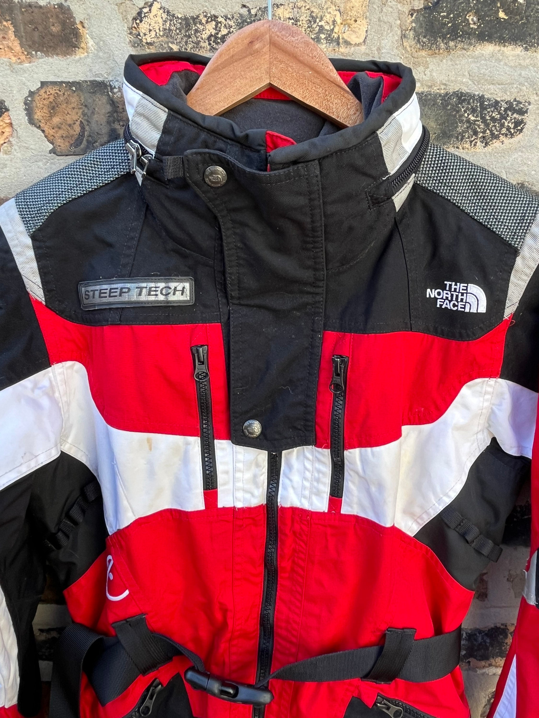 Retro 90s the North Face Steep Tech Jacket Red White Black - Etsy