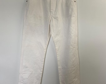 Vintage 70s 80s Deadstock Denim White Wrangler Cowboy Cut Jeans 34 x 32