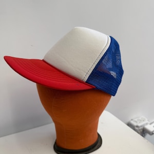Retro 80s 90s Headmost Americana Red White and Blue Blank Adjustable Trucker Hat