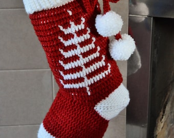 CROCHET PATTERN - The Nordic Dreams Stocking - crochet stocking pattern crochet christmas decoration christmas decor - Instant pdf Download