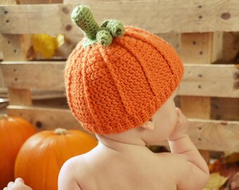 CROCHET PATTERN - The Harvest Hat (Baby, Toddler, Child, Adult sizes) - crochet hat pattern crochet beanie pumpkin - Instant PDF Download