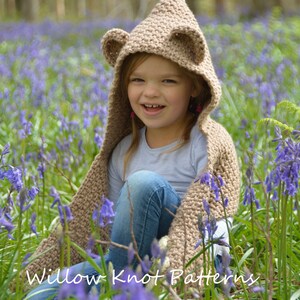 CROCHET PATTERN The Bramble Bear Hooded Scarf Toddler, Child, Teen, Adult sizes crochet hood pattern crochet scarf Instant PDF Download image 4