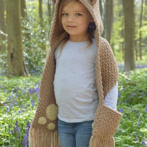 CROCHET PATTERN The Bramble Bear Hooded Scarf Toddler, Child, Teen, Adult sizes crochet hood pattern crochet scarf Instant PDF Download image 2