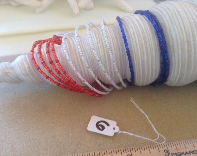 Red, White & Blue memory wire Bracelet