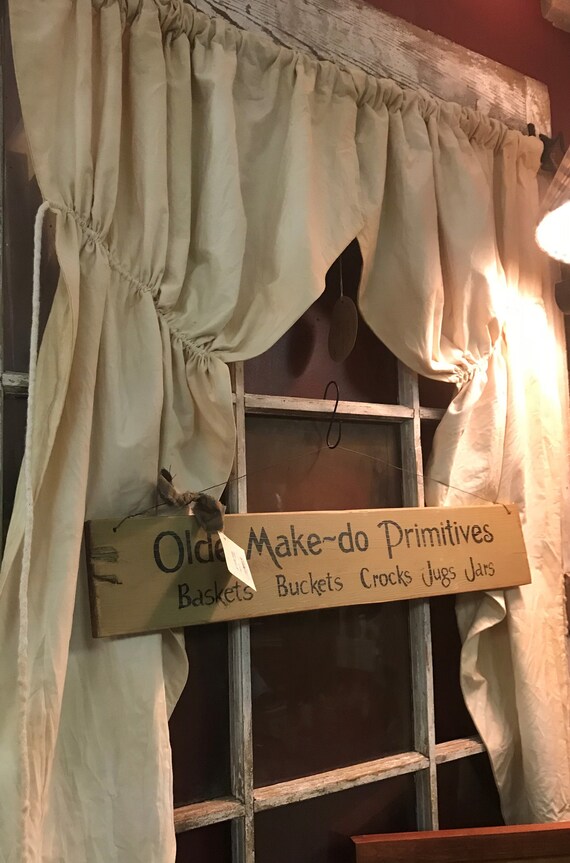 Homemade Muslin Tea Dyed Prairie Curtains 45 Long Etsy
