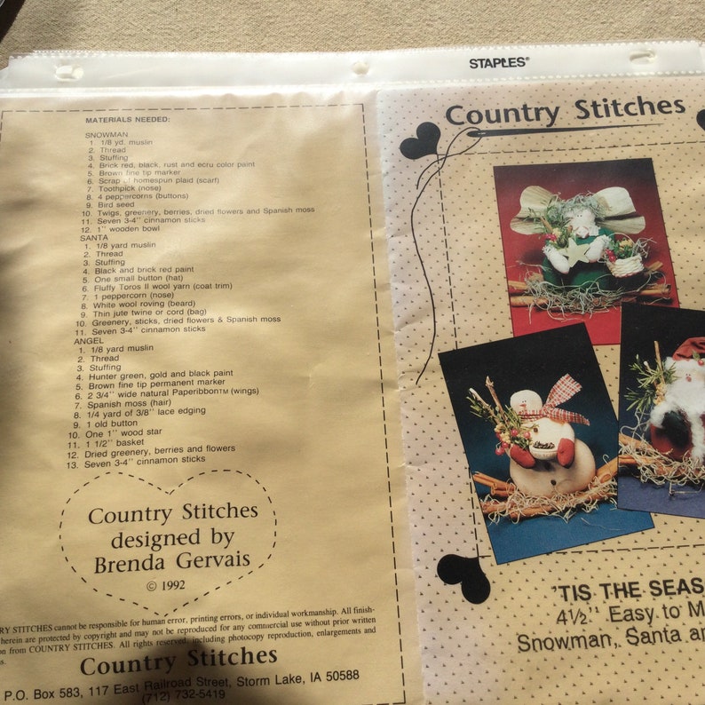 Country Stitches Patterns 'Tis the Season 1992, and Oh Christmas Tree 1990 image 1