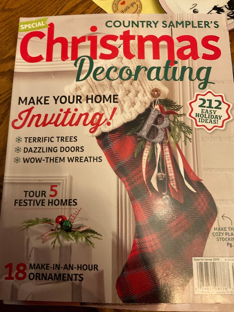 2016 Issues of Country Sampler Magazine including: September 2016, November 2016, Christmas Decorating 2016, Autumn Decorating 2016 Christmas Deco2016