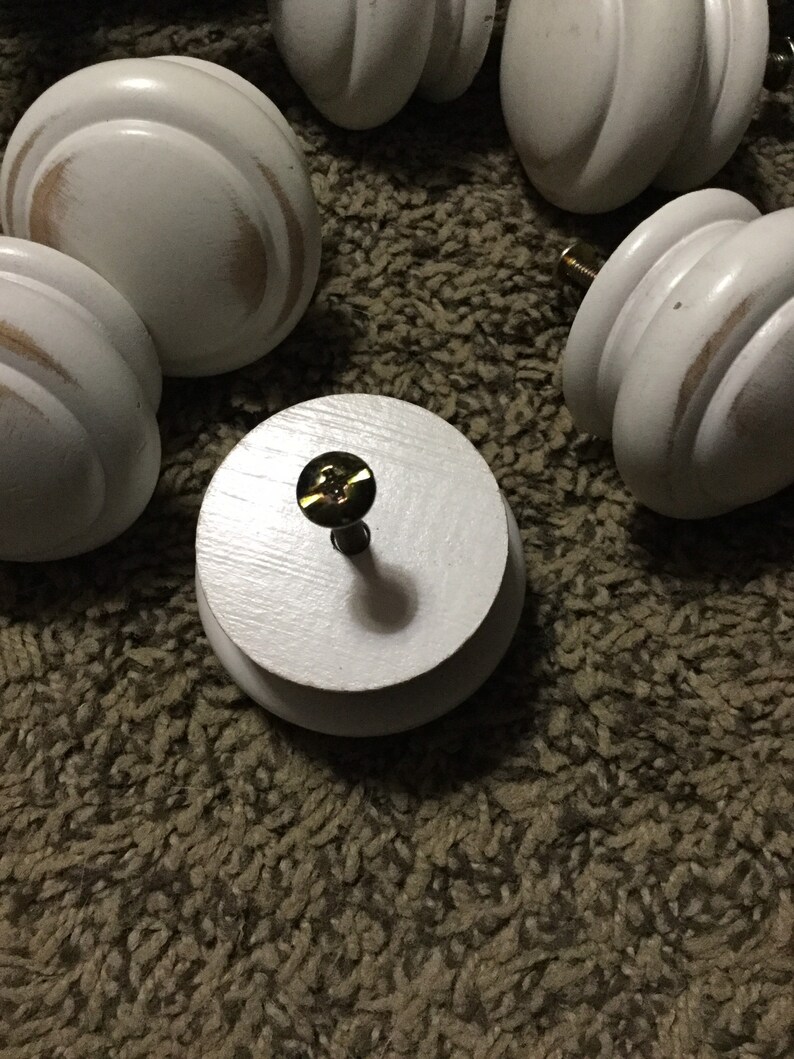 Ethan Allen Solid Wood drawer Knobs 2 across with Etsy