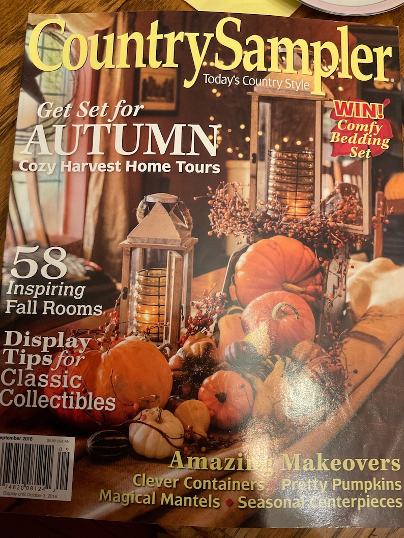 2016 Issues of Country Sampler Magazine including: September 2016, November 2016, Christmas Decorating 2016, Autumn Decorating 2016 image 4