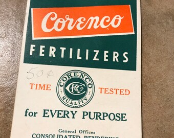 Vintage Corenco Fertilizers Notebook with information pages 1959/1960