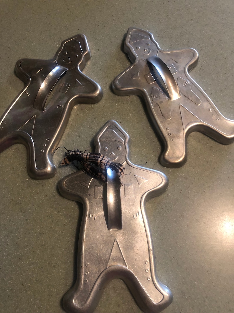 Gingerbread Cookie Cutters Vintage Aluminum image 1