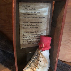 The Lost Sole Vintage Baby Shoe Vintage Wood Box Sweet Poem image 4