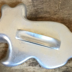 Rabbit. Chick and Lion Aluminum Cookie Cutters, Vintage Sitting Bunny