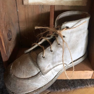 The Lost Sole Vintage Baby Shoe Vintage Wood Box Sweet Poem White