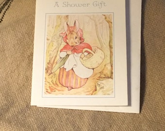 Beatrix Potter Collection Baby Shower Gift Tag Mother Rabbit Goes to Market