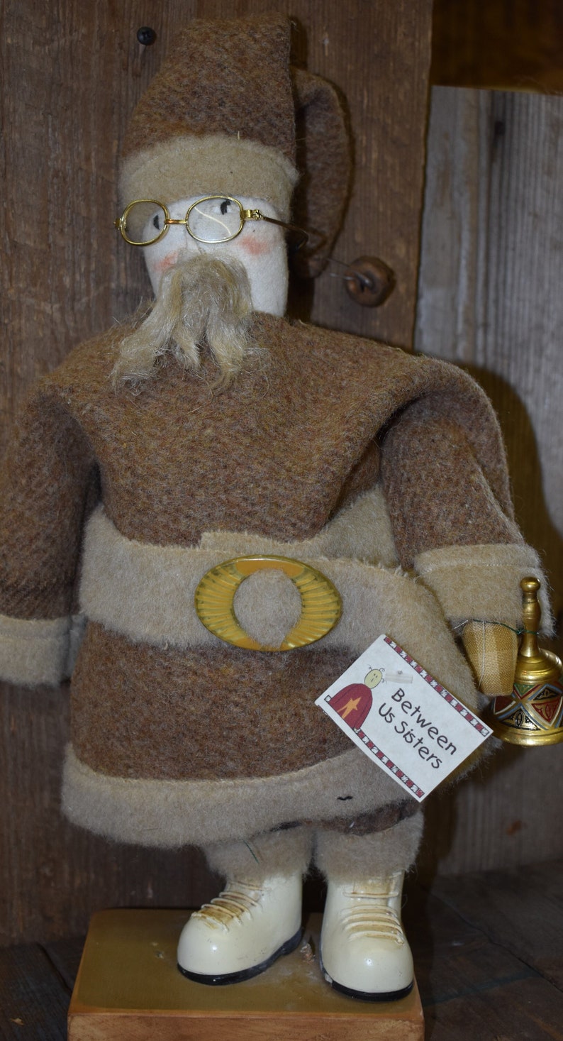 Standing Primitive Wool Santa image 1