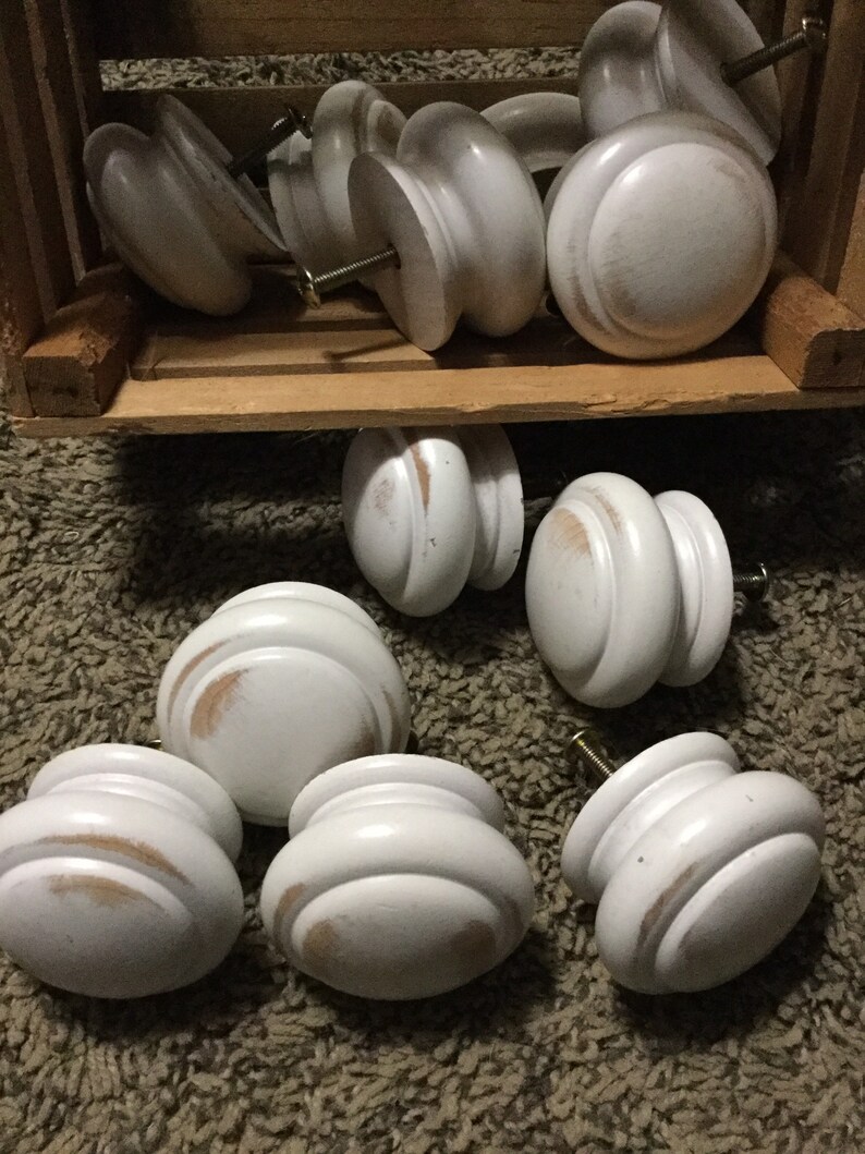 Ethan Allen Solid Wood Drawer Knobs 2 Across With Etsy