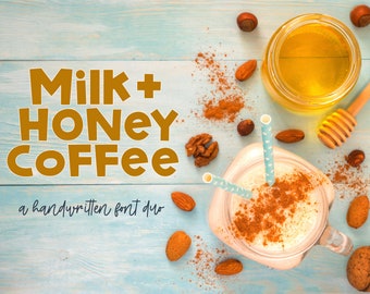 Perfect Blend Font Duo: PB Milk and Honey Coffee + PB Double Star Day | Handwritten Fonts