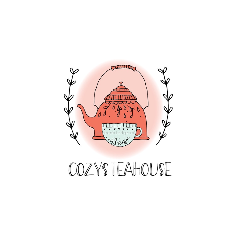 Tea Shop Logo Teahouse Logo Tea Business Logo Premade Logo Etsy