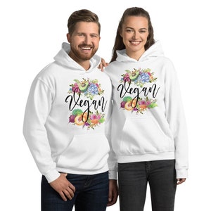 Vegan Hooded Sweatshirt - S - 2XL Women, Men Vegetarian, veggie, veganism, fruitarian, fruits & veggies, ethical human