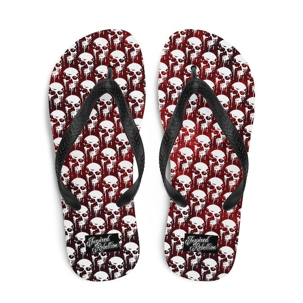 crystal skull flip flops