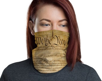 We The People Constitution Washable Face Mask Neck Gaiter | Constitution of the United States Preamble