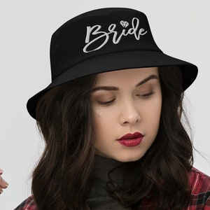 Bride Diamond Embroidered Bucket Hat | Married Woman | Bridal Gift | Wedding Gift