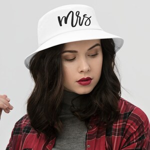 Mrs Embroidered Bucket Hat | Married Woman | Bridal Gift | Wedding Gift