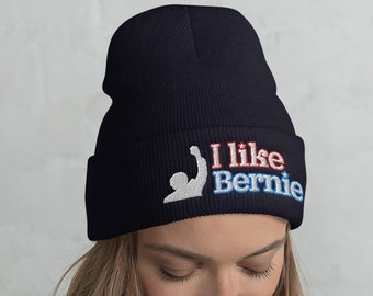 I Like Bernie Embroidered Cuffed Beanie | Bernie Sanders for President