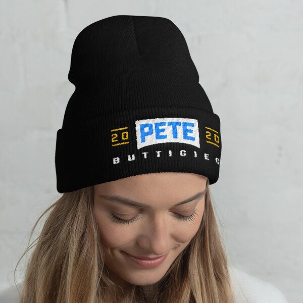 Pete Buttigieg 2020 Embroidered Cuffed Beanie | Pete Buttigieg for President Knit Hat