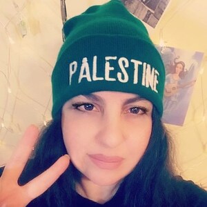 Palestine Embroidered Cuffed Beanie Knit Hat | #FreePalestine