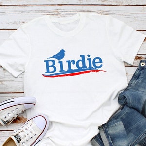Birdie Bernie Sanders Unisex Softstyle Kurzärmeliges T-Shirt S- 3XL Bernie Sanders für Präsident