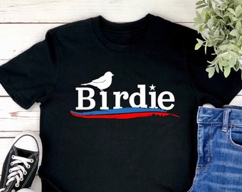 Birdie Bernie Sanders Unisex Softstyle Kortärmad T-shirt S- 3XL Bernie Sanders för presidentvalet