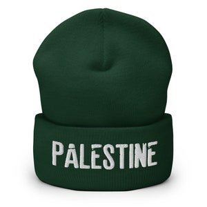 Palestine Embroidered Cuffed Beanie Knit Hat | #FreePalestine