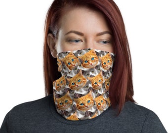 Cabezas de gato lavable cara máscara cuello Gaiter