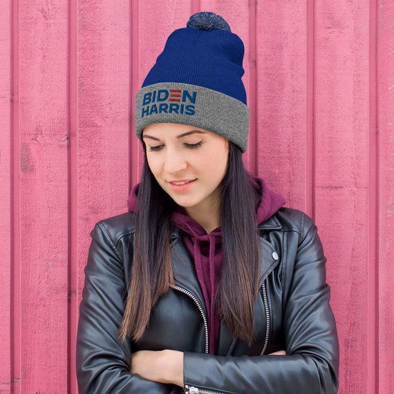 Biden Harris Pom-Pom Beanie - Navy, Red, White Sportsman 12 main image 4