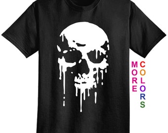 Melting / Dripping Skull - Adult Unisex - We carry sizes S - 5XL in 30 Colors!