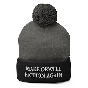 Hacer orwell ficción nuevamente bordado pom-pom gorro / Gran Hermano Covid-1984 sombrero divertido