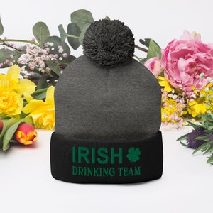 Irish Drinking Team Pom-Pom Beanie Knit Hat
