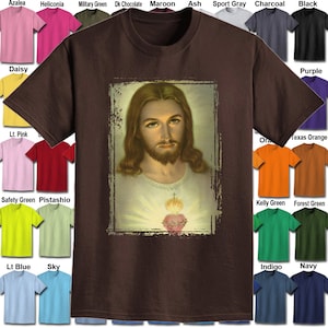 Sacred Heart of Jesus Christ T-Shirt - Adult Unisex - We carry sizes S - 5XL in 30 Colors!